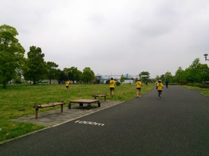 ダウンジョグは舎人公園で