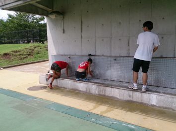 真夏の練習会は水かぶり必須