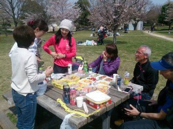 颯走塾お花見2017in舎人公園1