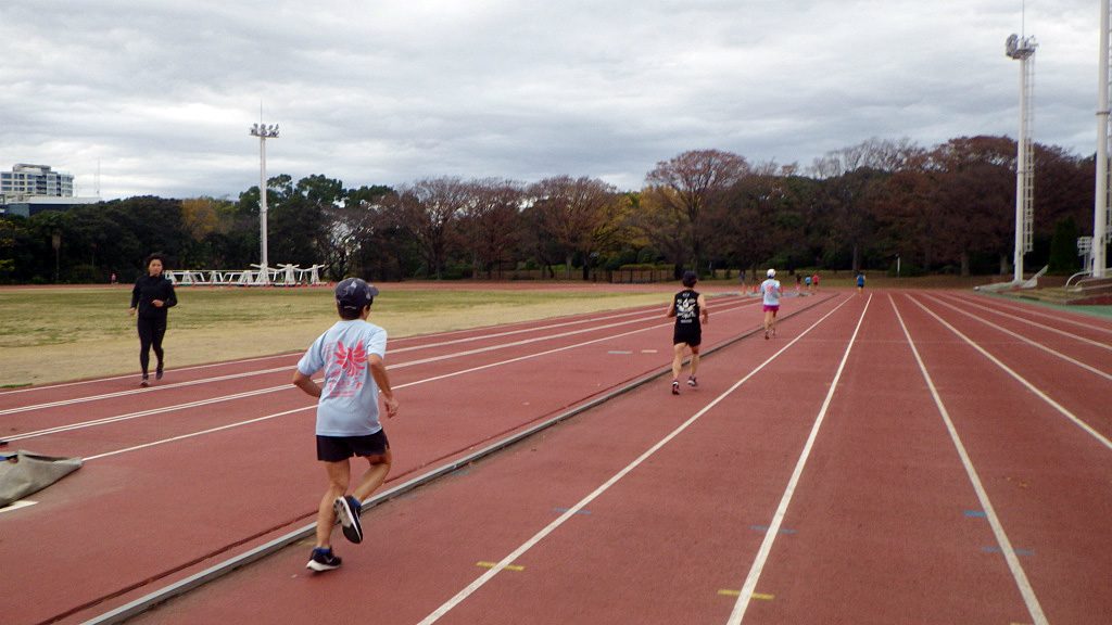 2018/12/05の颯走塾水曜マラソン練習会in織田フィールド2