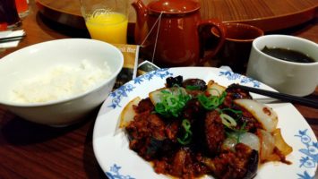 2020/02/05のランチはバーミヤンで「茄子と豚ひき肉のピリ辛炒め」